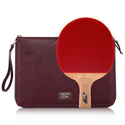 Double Fish 9 Stars Cypress Carbon Fibre Table Tennis Bat with Leather Case - Table Tennis Hub Double Fish