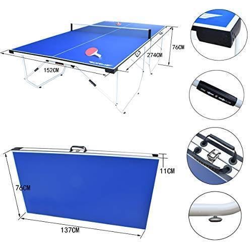 Foldable Ping Pong Table with Net Indoor Outdoor Tennis Table Ping