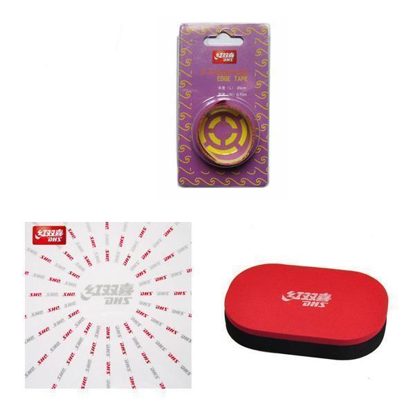 DHS Table Tennis Protective Set Protective Film + Edge Tape + Rubber Cleaner - Table Tennis Hub