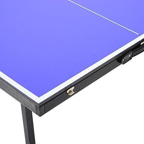 HOMCOM Folding Mini Compact Table Tennis Top Ping Pong Table Set - Table Tennis Hub